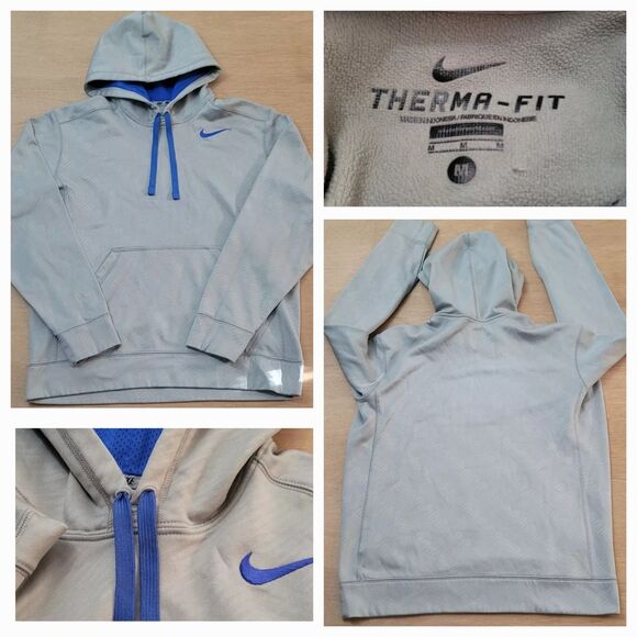Nike Therma-fit Pullover Gray Hoodie Size Medium Mens - Picture 1 of 12